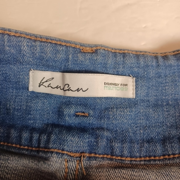 Kancan Raw Cut Off Women Jean Shorts High Waisted Size 25 Double Button Fly - Picture 3 of 9
